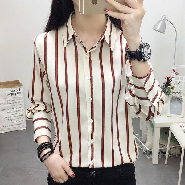 women fashion long sleeve turn-down collar striped loose blouse shirts autumn thin casual office shirt blusas women's blouses &, White
women fashion long sleeve turn-down collar striped loose blouse shirts autumn thin casual office shirt blusas women's blouses &, White