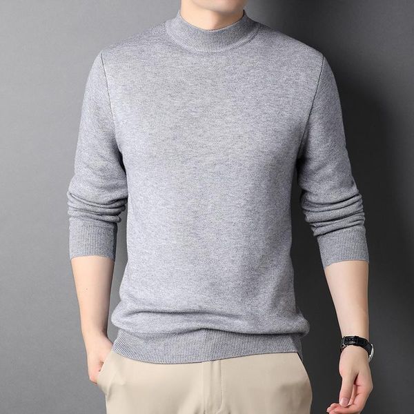 men's sweaters mens pullover grey color fashion slim sweater autumn and winter warm knitted mock neck, White;black
men's sweaters mens pullover grey color fashion slim sweater autumn and winter warm knitted mock neck, White;black
