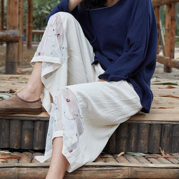 women's pants & capris loose flower embroidered lace patchwork wide leg women cotton linen pants, summer fashion young ladies thin cool, Black;white
women's pants & capris loose flower embroidered lace patchwork wide leg women cotton linen pants, summer fashion young ladies thin cool, Black;white