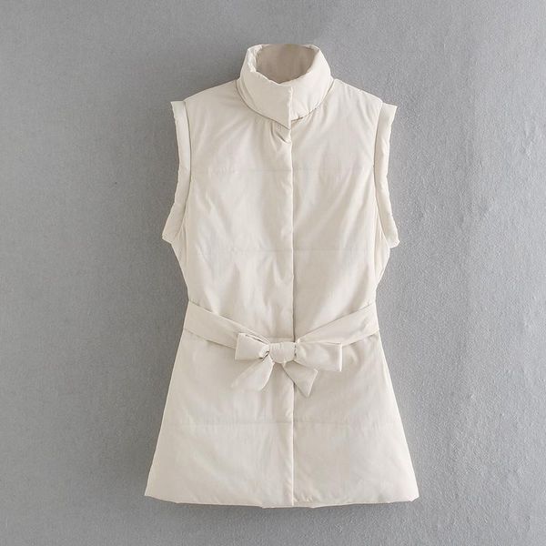 women's vests fashion down vest to keep warm in winter stand-up collar sleeveless with belt, Black;white
women's vests fashion down vest to keep warm in winter stand-up collar sleeveless with belt, Black;white
