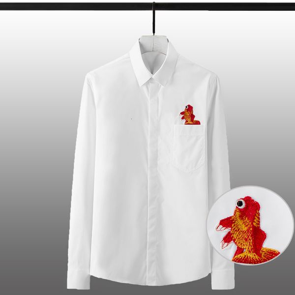 tee shirt shirt cotton luxury embroidery long sleeve mens slim fit male plus size 4xl casual shirts, White;black
tee shirt shirt cotton luxury embroidery long sleeve mens slim fit male plus size 4xl casual shirts, White;black