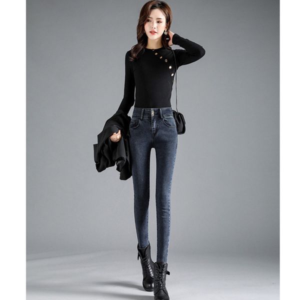 grey high waist women show thin and spring autumn tight little foot pencil pants, Blue
grey high waist women show thin and spring autumn tight little foot pencil pants, Blue
