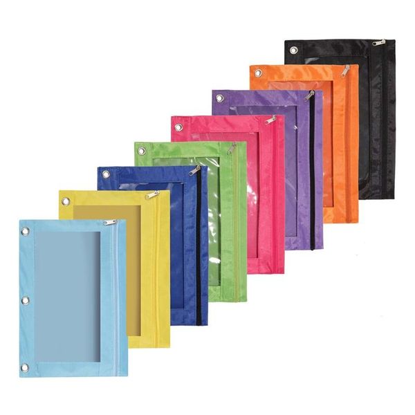 pencil bags 8 pack 3 ring zipper pouch colorful fabric case sturdy and durable binder with clear window
pencil bags 8 pack 3 ring zipper pouch colorful fabric case sturdy and durable binder with clear window