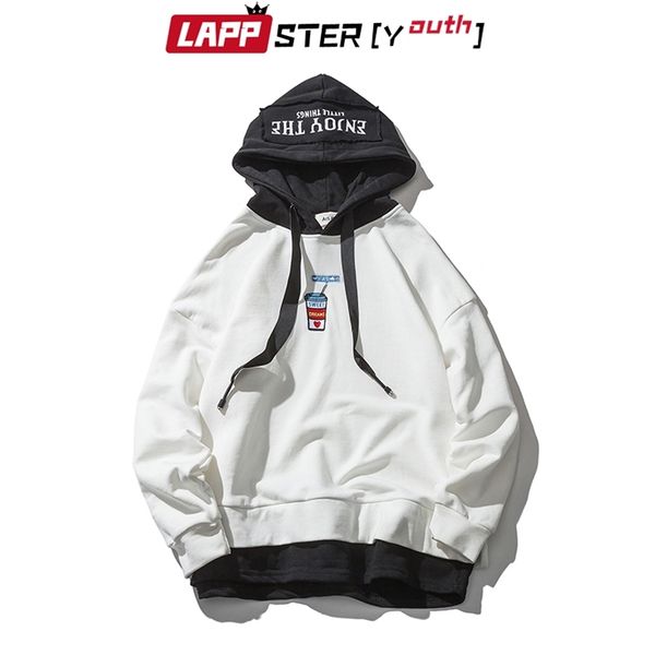 men streetwear harajuku patchwork hoodies pullover embroidery drink casual sweatshirts korean hooded 210420, Black
men streetwear harajuku patchwork hoodies pullover embroidery drink casual sweatshirts korean hooded 210420, Black