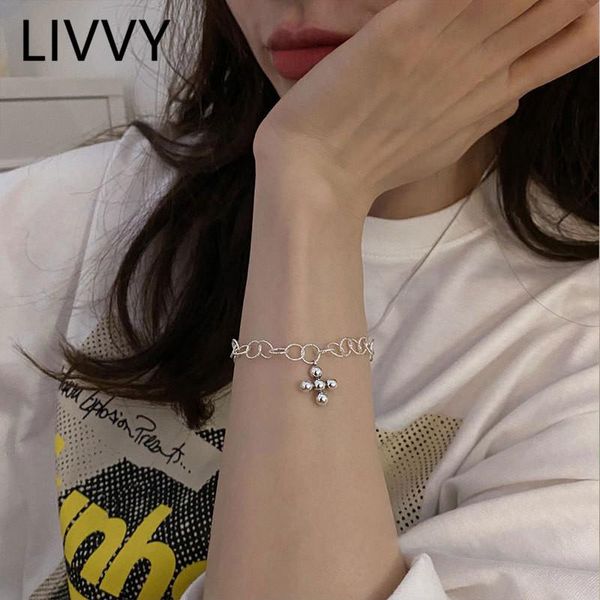 link, chain livvy ly arrived silver color ball cross pendant round bracelet for women fashion vintage unique design party jewelry, Black
link, chain livvy ly arrived silver color ball cross pendant round bracelet for women fashion vintage unique design party jewelry, Black