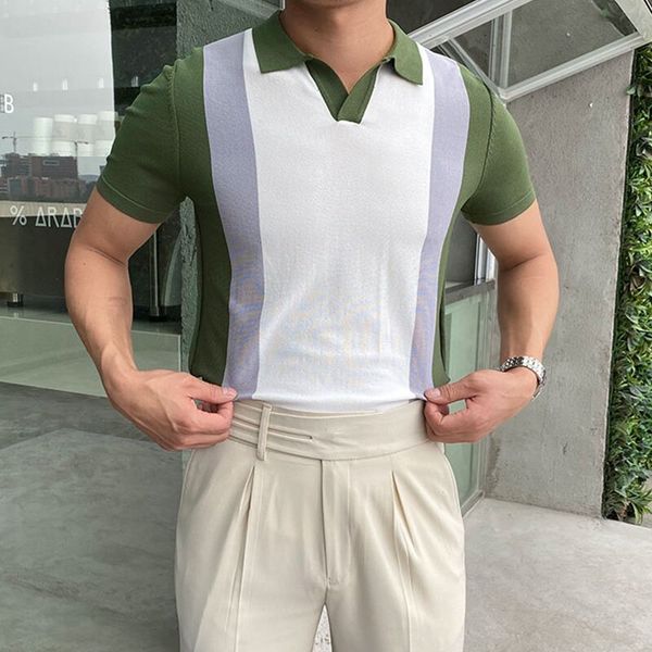 green and gray striped men s street polo shirt, comfortable, classic fashion, daily travel, work party, White;black
green and gray striped men s street polo shirt, comfortable, classic fashion, daily travel, work party, White;black