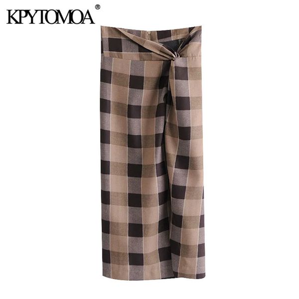 women fashion with knot side vent checked midi skirt vintage high waist back zipper female skirts mujer 210416, Black
women fashion with knot side vent checked midi skirt vintage high waist back zipper female skirts mujer 210416, Black