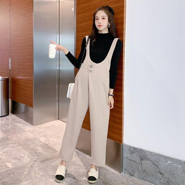 6108# autumn spring korean fashion maternity bib pants + knitted shirt sets jumpsuits suits clothes for pregnant women pregnancy bottoms, White
6108# autumn spring korean fashion maternity bib pants + knitted shirt sets jumpsuits suits clothes for pregnant women pregnancy bottoms, White