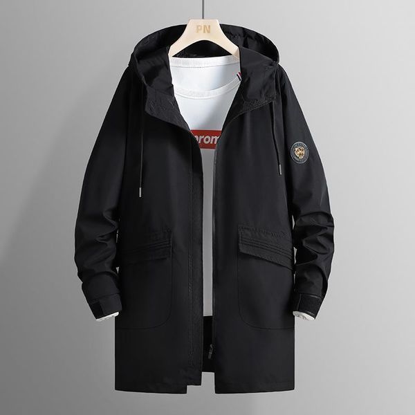 men's trench coats men fashion patchwork fake two piece hooded trenchcoat autumn winter casual long windbreaker zipper jackets clothing, Tan;black
men's trench coats men fashion patchwork fake two piece hooded trenchcoat autumn winter casual long windbreaker zipper jackets clothing, Tan;black