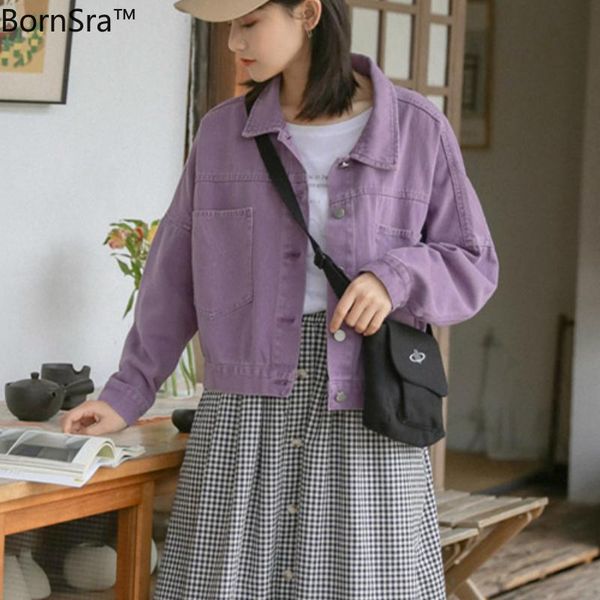 women's jackets bornsra 2021 autumn streetwear full regular single breasted woman jean jacket batwing sleeve female, Black;brown
women's jackets bornsra 2021 autumn streetwear full regular single breasted woman jean jacket batwing sleeve female, Black;brown