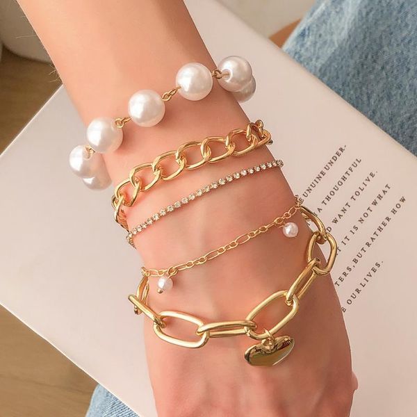 charm bracelets 2021 fashion temperament imitation pearl bracelet women ins heart-shaped chain sets pulseras mujer, Golden;silver
charm bracelets 2021 fashion temperament imitation pearl bracelet women ins heart-shaped chain sets pulseras mujer, Golden;silver