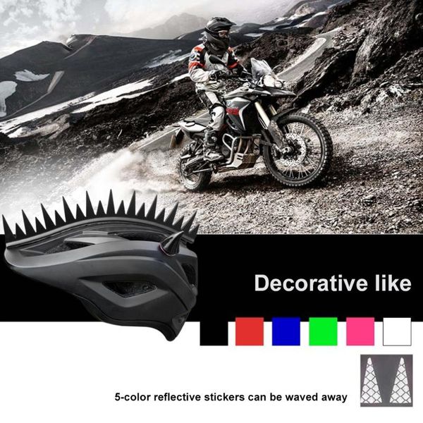 motorcycle helmets reflective rubber mohawk spike strips arch helmet bike motocross sticker decoration styling
motorcycle helmets reflective rubber mohawk spike strips arch helmet bike motocross sticker decoration styling