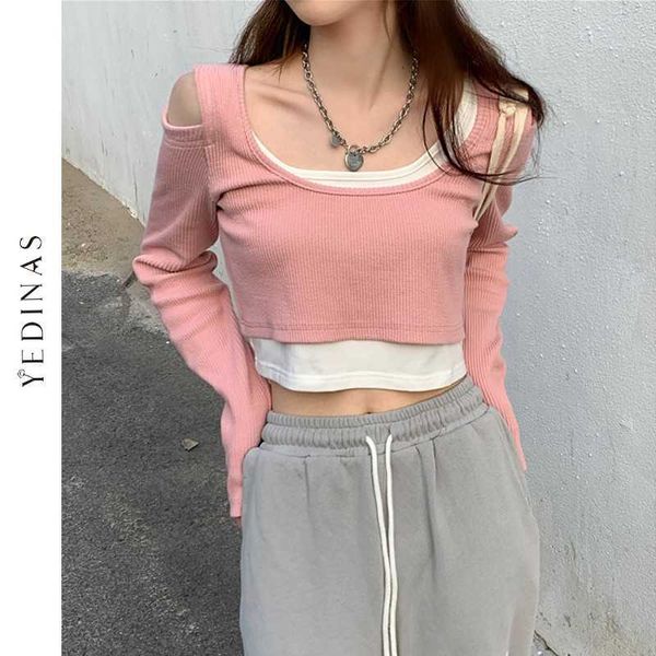 yedinas off shoulder crop women knitted sweater female slim short sweaters pink bodycon long sleeve casual solid basic 210527, White;black
yedinas off shoulder crop women knitted sweater female slim short sweaters pink bodycon long sleeve casual solid basic 210527, White;black