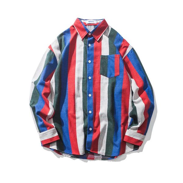 literary plaid 2021 spring long sleeve shirt men loose striped men's hip hop male street wear casual shirts, White;black
literary plaid 2021 spring long sleeve shirt men loose striped men's hip hop male street wear casual shirts, White;black