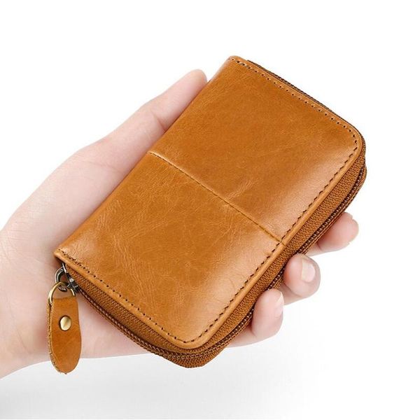 card holders genuine leather men wallet holder rfid protect fashion coins anti-theft brush purses keys bag, Brown;gray
card holders genuine leather men wallet holder rfid protect fashion coins anti-theft brush purses keys bag, Brown;gray
