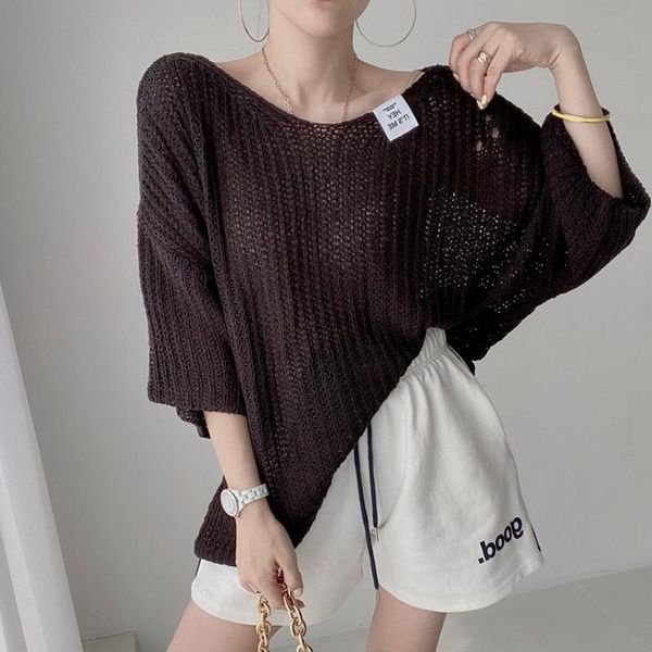 women's sweaters korean style autumn vintage hollow round collar puff sleeve loose knitted cardigan outwear, White;black
women's sweaters korean style autumn vintage hollow round collar puff sleeve loose knitted cardigan outwear, White;black
