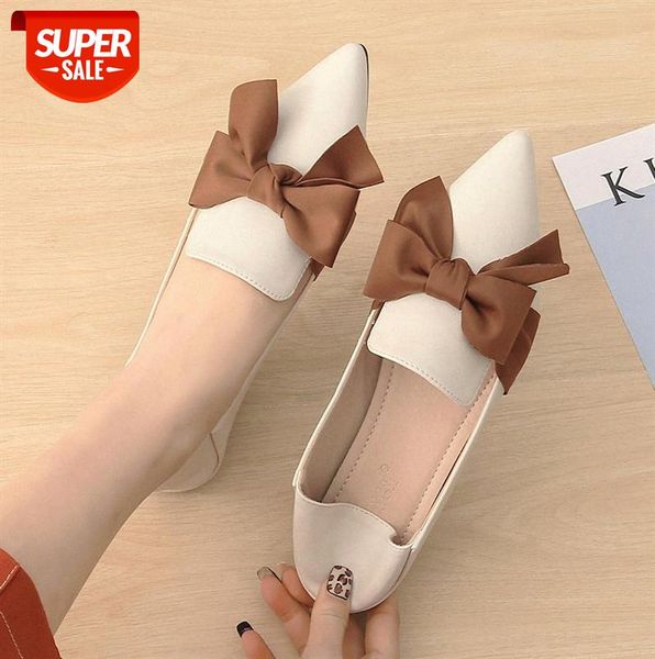 shoes large size single women's fashion bow flat one foot two wear loafers soft sole #cx4k, Black