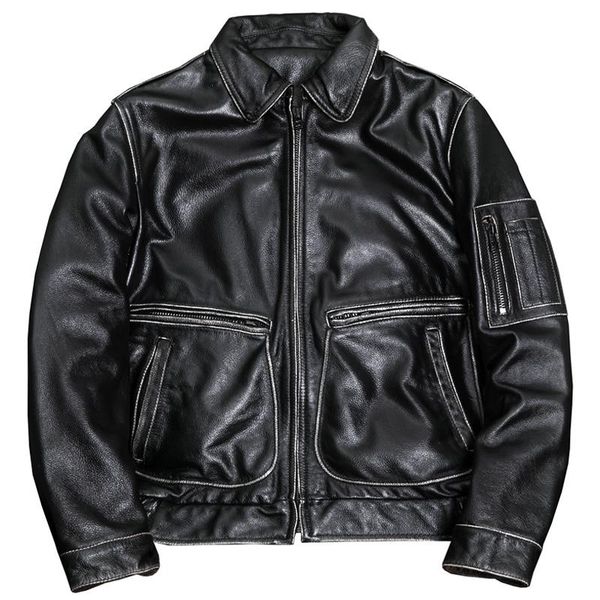 men's leather & faux genuine jacket and coats for men oversized winter streetwear plus size 5xl automotive mans cowhide overcoats vinta, Black
men's leather & faux genuine jacket and coats for men oversized winter streetwear plus size 5xl automotive mans cowhide overcoats vinta, Black