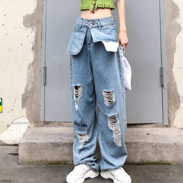 women's jeans women high waist hole loose casual ripped denim trousers wide leg light blue streetwear vintage pants plus size befree
women's jeans women high waist hole loose casual ripped denim trousers wide leg light blue streetwear vintage pants plus size befree
