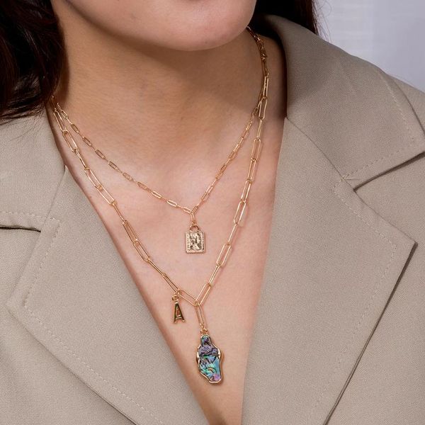 pendant necklaces multi-layer fashion lock heart beauty head trend wild color abalone shell necklace female, Silver
pendant necklaces multi-layer fashion lock heart beauty head trend wild color abalone shell necklace female, Silver