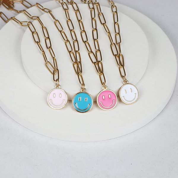 pendant necklaces smile necklace face round paper clip chain clavicle stainless steel electroplating gold, Silver
pendant necklaces smile necklace face round paper clip chain clavicle stainless steel electroplating gold, Silver