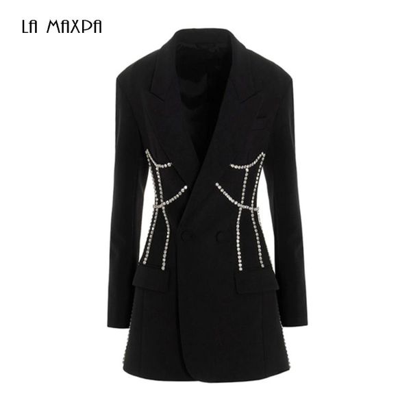 women's suits & blazers spring and autumn jacket blazer fashion diamond beading v-neck long sleeve club celebrity party clothing, White;black
women's suits & blazers spring and autumn jacket blazer fashion diamond beading v-neck long sleeve club celebrity party clothing, White;black