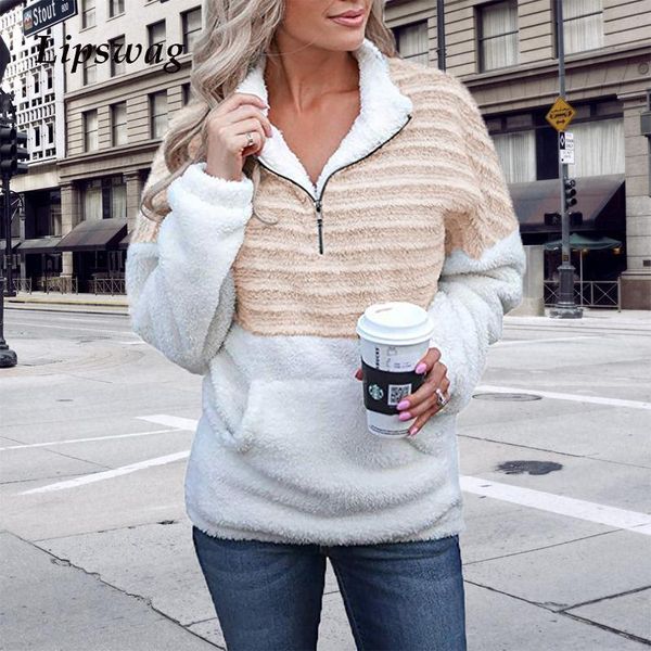 women's hoodies & sweatshirts autumn winter long sleeve pocket loose jumper fashion stripe patchwork women elegant zipper stand collar, Black
women's hoodies & sweatshirts autumn winter long sleeve pocket loose jumper fashion stripe patchwork women elegant zipper stand collar, Black