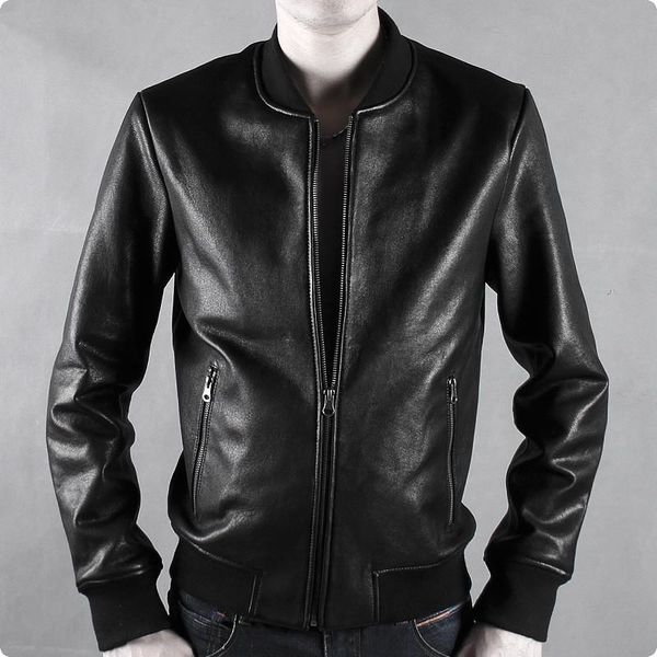 men's leather & faux korean style spring fashion mens sheepskin genuine jackets zipper coat for male jaqueta couro masculina motoqueiro, Black
men's leather & faux korean style spring fashion mens sheepskin genuine jackets zipper coat for male jaqueta couro masculina motoqueiro, Black