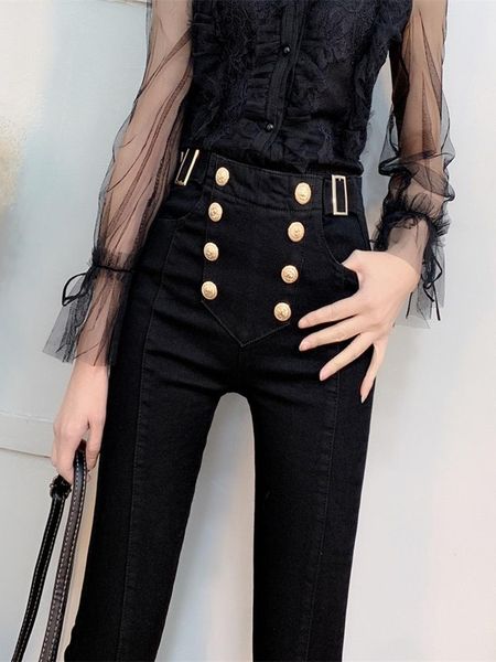women's jeans black velvet female 2021 style for autumn and winter high-waisted elastic thin wild tight feet pants, Blue
women's jeans black velvet female 2021 style for autumn and winter high-waisted elastic thin wild tight feet pants, Blue
