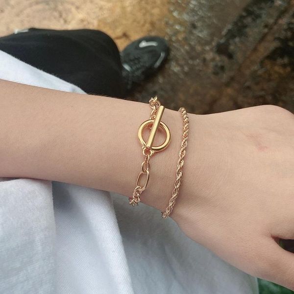 link, chain gold color twist bracelet for women vintage classic ot buckle trendy fashion jewelry, Black
link, chain gold color twist bracelet for women vintage classic ot buckle trendy fashion jewelry, Black