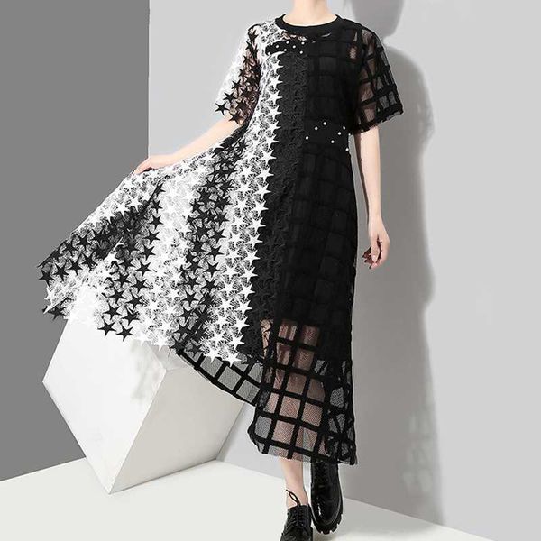 chic star plaid patchwork resses for women fashion elegant office lady casual loose vestidos female summer 210525, Black;gray
chic star plaid patchwork resses for women fashion elegant office lady casual loose vestidos female summer 210525, Black;gray