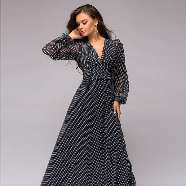 fashion women casual long party dress long sleeve v-neck polka dot printed evening dress elegant ladies summer new dress 210412, Black;gray
fashion women casual long party dress long sleeve v-neck polka dot printed evening dress elegant ladies summer new dress 210412, Black;gray