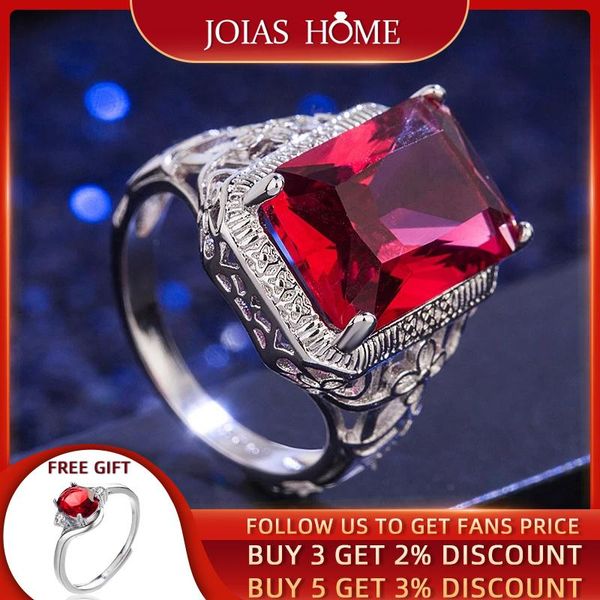 cluster rings joiashome classic 925 sterling silver jewelry for charm women with rectangle ruby gemstones christmas wedding party gift, Golden;silver
cluster rings joiashome classic 925 sterling silver jewelry for charm women with rectangle ruby gemstones christmas wedding party gift, Golden;silver