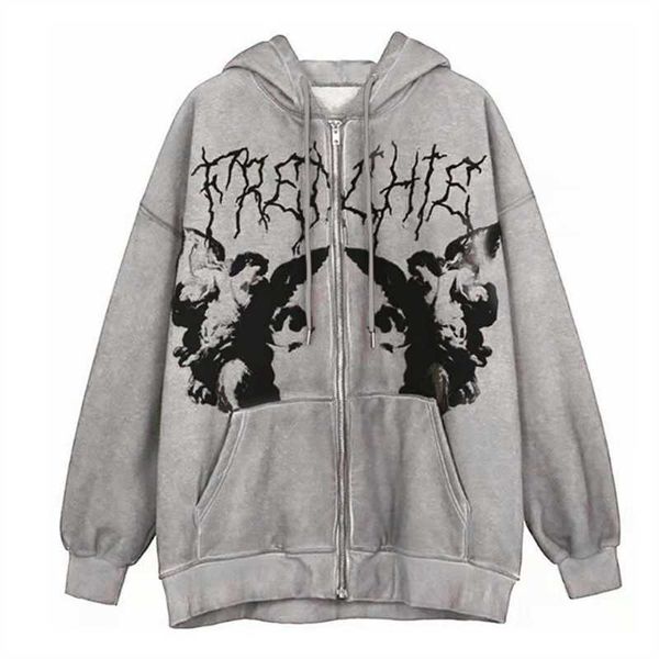 women's autumn and winter street fashion print loose hooded cardigan sweater, Black
women's autumn and winter street fashion print loose hooded cardigan sweater, Black