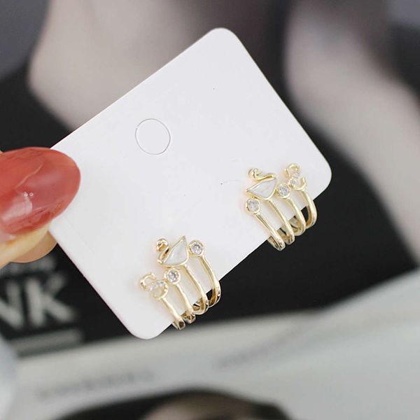 s925 pure silver earpin net red creative swan pearl eardrop korean temperament crystal earrings, Black
s925 pure silver earpin net red creative swan pearl eardrop korean temperament crystal earrings, Black