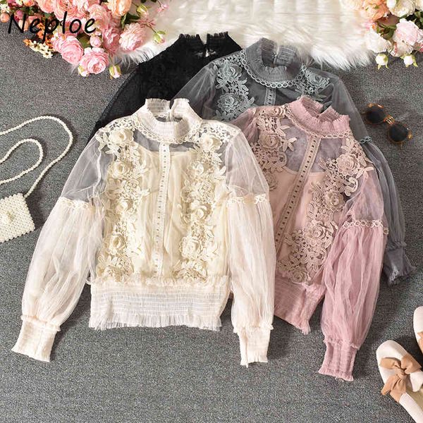 neploe lace mesh patchwork women blouse chic sweet cute femme blusas new lantern sleeve flower pattern pullover shirt 210423, White
neploe lace mesh patchwork women blouse chic sweet cute femme blusas new lantern sleeve flower pattern pullover shirt 210423, White