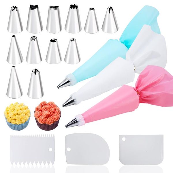 baking & pastry tools 14/26/29 pcs/sets cream cake decorating kit silicone icing bags nozzles scrapers coupler set
baking & pastry tools 14/26/29 pcs/sets cream cake decorating kit silicone icing bags nozzles scrapers coupler set