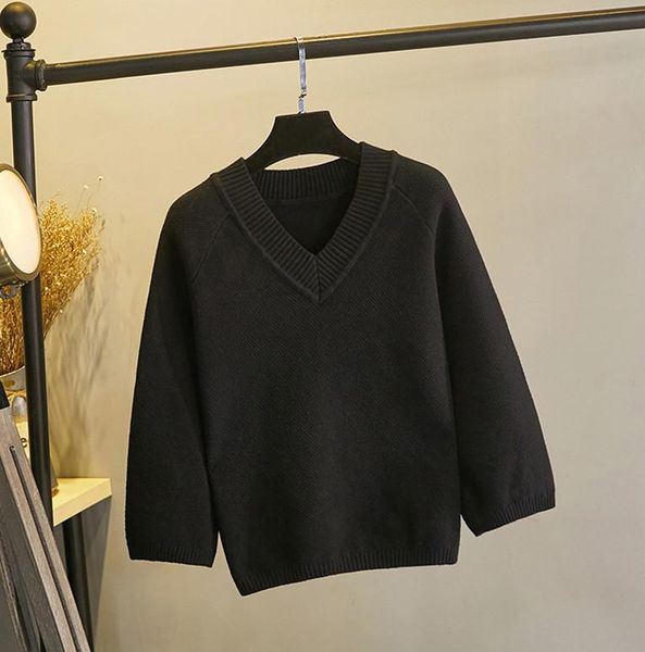 women's sweaters sweater loose-fitting three-quarter sleeve pullover one, White;black
women's sweaters sweater loose-fitting three-quarter sleeve pullover one, White;black