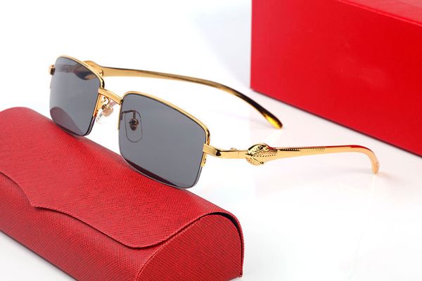 

Fashion carti luxury Cool sunglasses Designer Men Women Metal Snake Gold Tea Black Grey Mirror Anti-UV Prescription Anti-blue Light Discoloration Lenses Customized