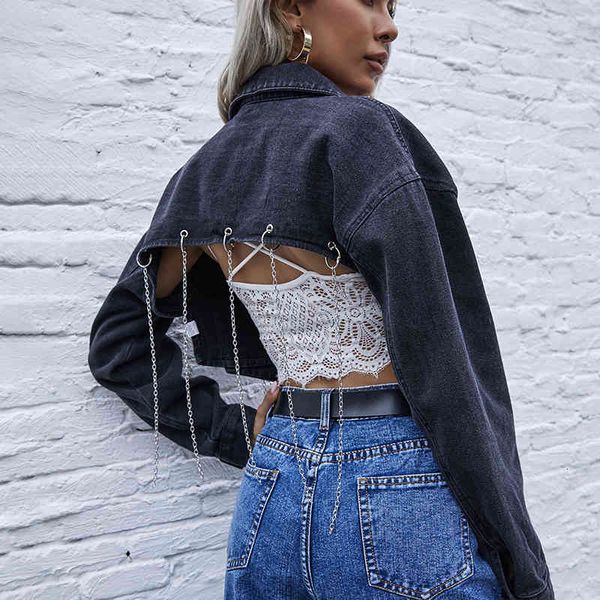 women's jackets fashion ragged with no current back loose jacket short s6o8, Black;brown
women's jackets fashion ragged with no current back loose jacket short s6o8, Black;brown