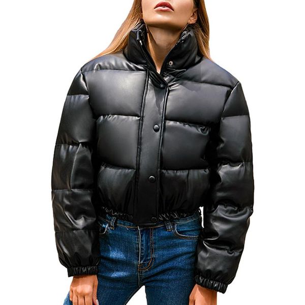 women's jackets 2021 fashion women winter warm down jacket long sleeve stand collar solid thick short coat streetwear parkas pu leather, Black;brown
women's jackets 2021 fashion women winter warm down jacket long sleeve stand collar solid thick short coat streetwear parkas pu leather, Black;brown