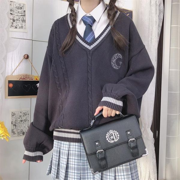clothing sets navy blue knitted cotton pullover sweater student jk uniform autumn winter sun moon stars long-sleeved loose casual, White
clothing sets navy blue knitted cotton pullover sweater student jk uniform autumn winter sun moon stars long-sleeved loose casual, White
