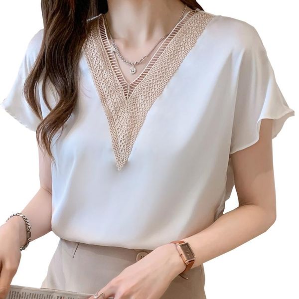 women's blouses & shirts chiffon women blouse and 2021 summer white shirt office short sleeve clothing blusas mujer de moda 15200
women's blouses & shirts chiffon women blouse and 2021 summer white shirt office short sleeve clothing blusas mujer de moda 15200