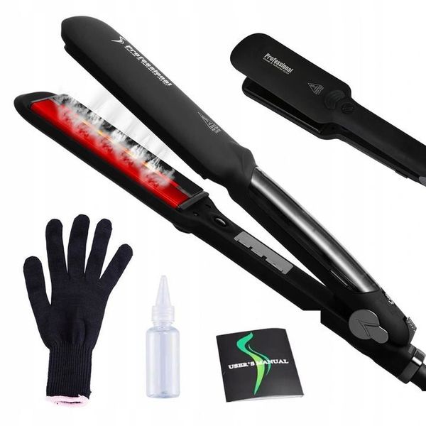 infrared steam hair straightener salon 2 inch wide plate straighter iron professional heating flat irons pod fast heat, Black
infrared steam hair straightener salon 2 inch wide plate straighter iron professional heating flat irons pod fast heat, Black