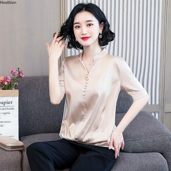 women's blouses & shirts houthion silk satin loose casual blouse fashion short sleeve solid color v-neck pullover summer, White
women's blouses & shirts houthion silk satin loose casual blouse fashion short sleeve solid color v-neck pullover summer, White