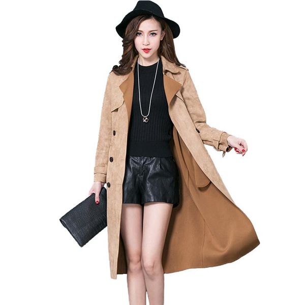 women's trench coats fashion buckskin suede coat women spring autumn long plus size s-6xl windbreaker female double-breasted a2841, Tan;black
women's trench coats fashion buckskin suede coat women spring autumn long plus size s-6xl windbreaker female double-breasted a2841, Tan;black