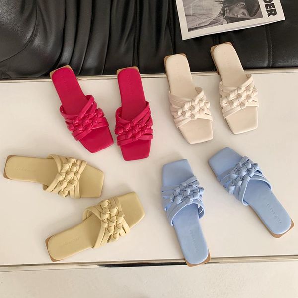 fashion weave slippers women square toe flat casual sandal 2021 summer outdoor ladies slide beach flip flops sho, Black
fashion weave slippers women square toe flat casual sandal 2021 summer outdoor ladies slide beach flip flops sho, Black