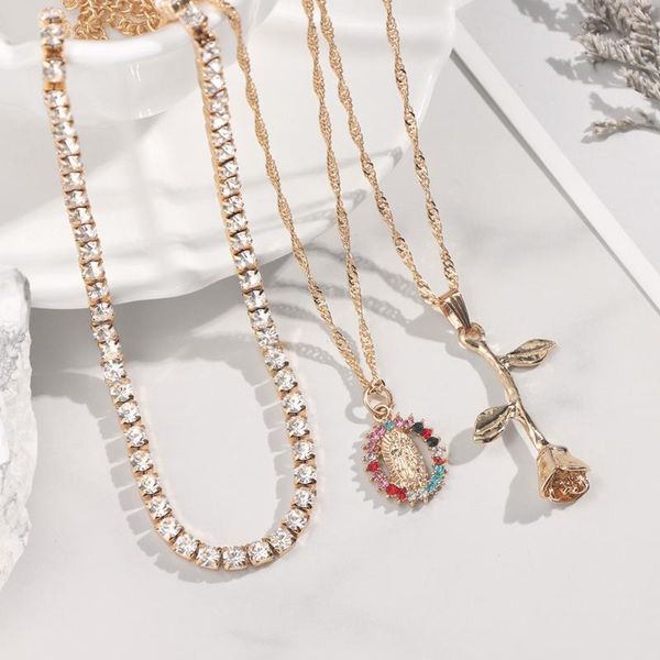 chains flatfoosie fashion flowers crystal chain necklace for women multilayer portrait virgin mary pendant bohemia jewelry, Silver
chains flatfoosie fashion flowers crystal chain necklace for women multilayer portrait virgin mary pendant bohemia jewelry, Silver