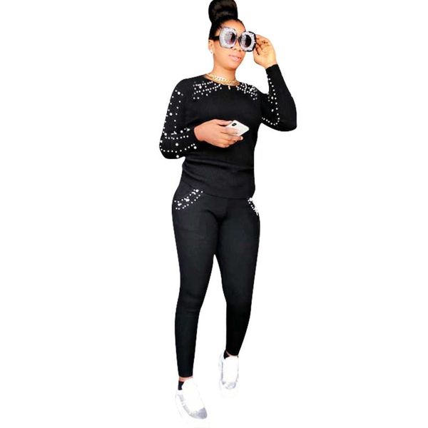 women's two piece pants 2021 long sleeve beading o-neck sweatshirts + skinny 2pcs set sporting tracksuit overalls y8033, White
women's two piece pants 2021 long sleeve beading o-neck sweatshirts + skinny 2pcs set sporting tracksuit overalls y8033, White