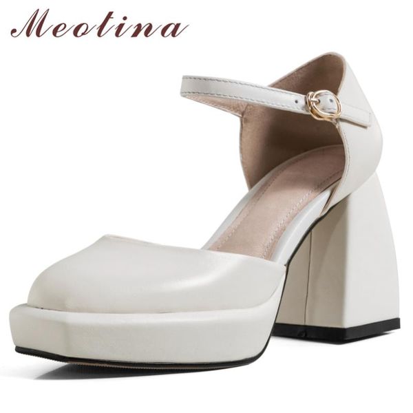 meotina platform high heels shoes women natural genuine leather round toe buckle pumps thick heel laddies footwear spring white dress, Black
meotina platform high heels shoes women natural genuine leather round toe buckle pumps thick heel laddies footwear spring white dress, Black